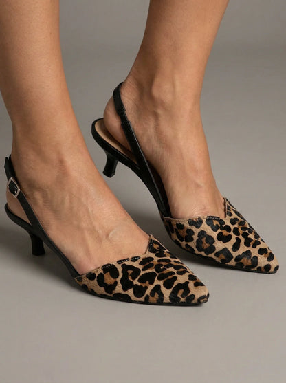 Savana Chic – Animal Print Slingback Heeled Sandal