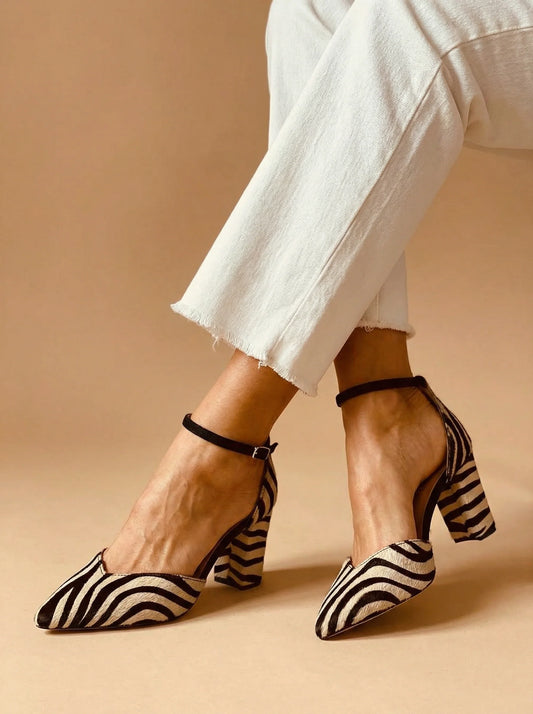 Zebra Trend – Adjustable Strap Heeled Sandal